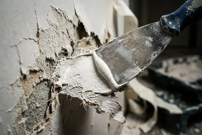 Réparer un placo abimé au carton arraché facilement